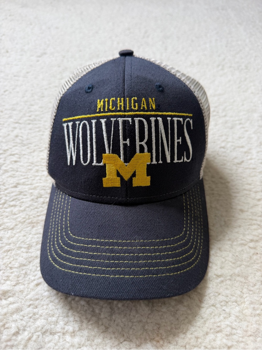 Michigan Wolverines Navy and Yellow Trucker Hat